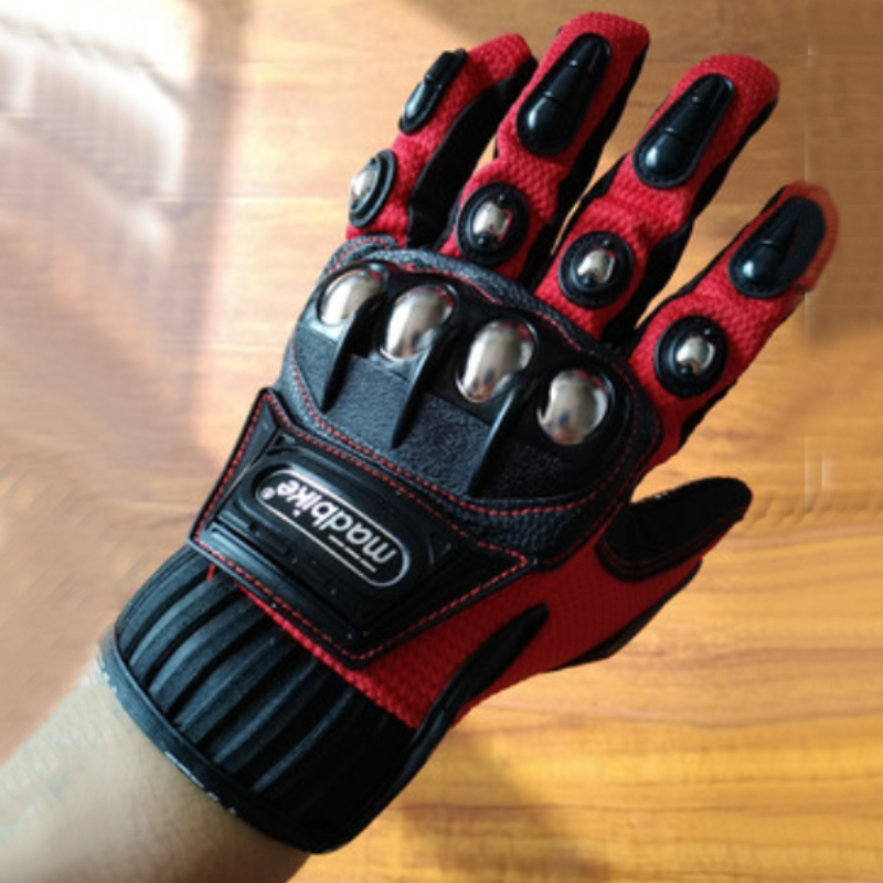 Norvo | Motorsykkel Lær Hansker, med Anti-kutt Palm, Pustende Stoff & Anti-påvirkningledd Beskyttelse, for Kjøring, Racing & Mer