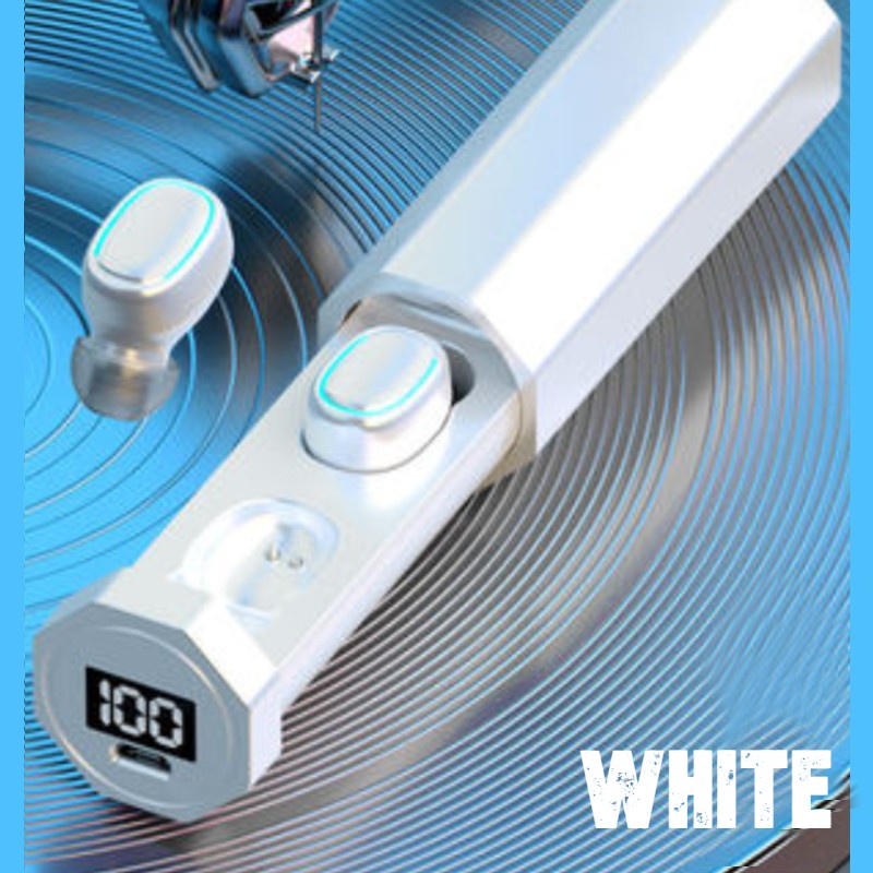 Norvo | Trådløse ørepropper med Bluetooth 5.0, IPX7 vanntett, berøringskontroll, uttrekkbar ladeetui og LED batteriindikator, for sport, hjem og kontor