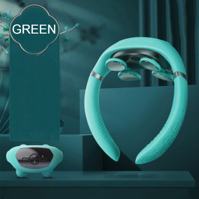 Norvo | Bærbar Nakke Massasjeapparat, med 6 Moduser, 16 Styrker, Rødt Lys Hjelpemassasje & Ergonomisk Design, for Studie, Arbeid & Reiser