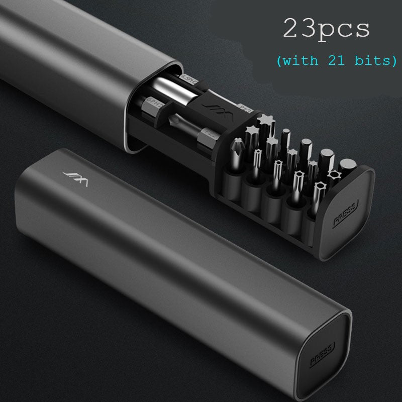 Norvo | Multifunksjonell Bærbar Presisjons Skrutrekker Sett, med 21 Tips & En Gripende Driver, for Elektrikere, Rørleggere, DIYere, Tømrer