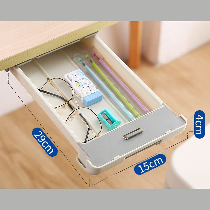 Norvo | Slim Glide Under Desk Storage Pull-Out Drawer, for Stationery, Tools & More