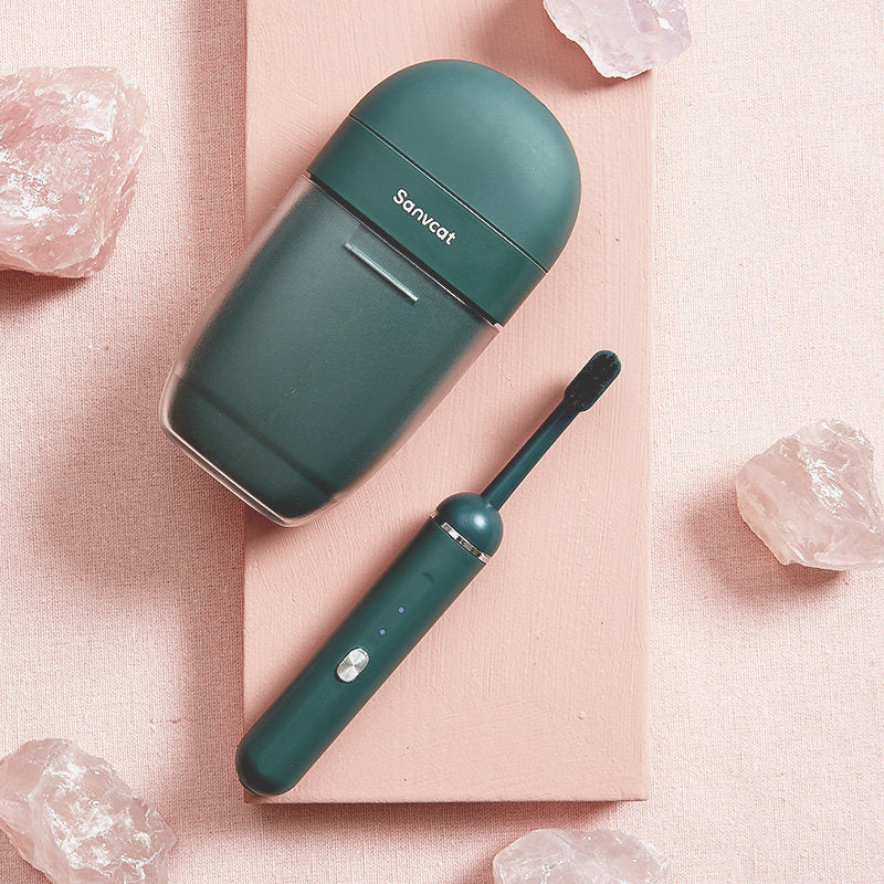 Norvo | Bærbar elektrisk tannbørste med UV-desinfeksjon reiseetui & 4 moduser, for hjemme og reise