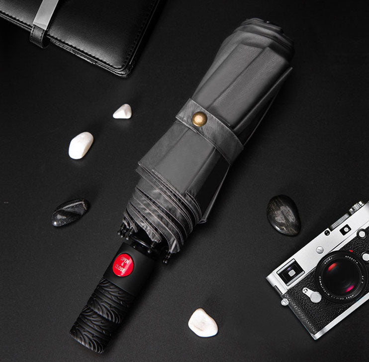 Norvo | Automatisk Sol- og Regnparaply, med Anti-UV Belegg, Stor Tak og Antiskli Håndtak, for Reise, Pendling og Mer