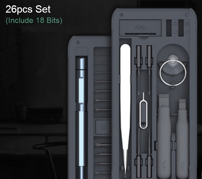 Norvo | 30-i-1 Presisjon Skrutrekker Sett med 45mm Lengde Skrutrekker Biter, 28 Ulike Biter, for Klokker, Kamera, Datamaskin, Telefon, Leker & Mer