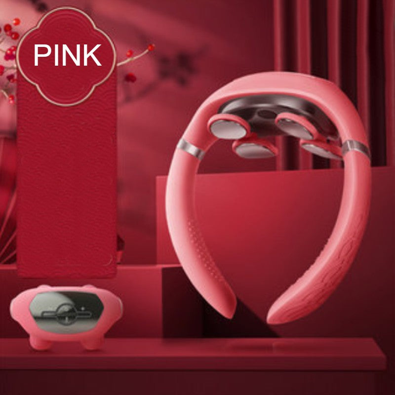 Norvo | Bærbar Nakke Massasjeapparat, med 6 Moduser, 16 Styrker, Rødt Lys Hjelpemassasje & Ergonomisk Design, for Studie, Arbeid & Reiser