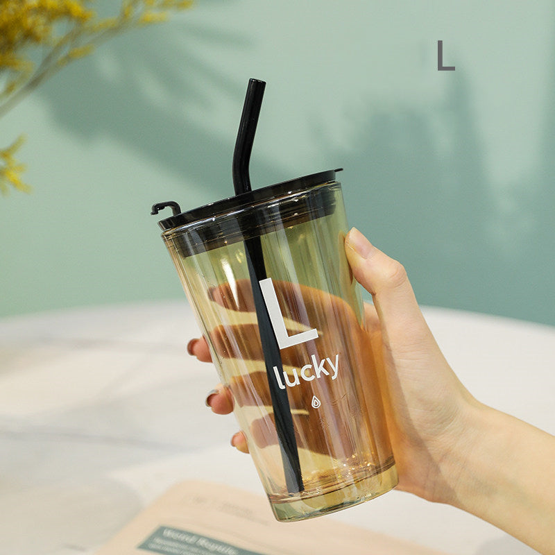 Norvo | Enkel Moderne Reisedrikkebeholder med Lokk og Sugrør, for Isvann, Kaffe, Juice, Drinker