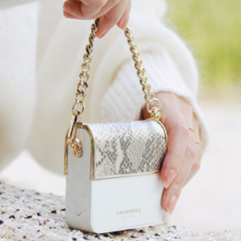 Norvo | Mini Bærbar 10000mAh Håndveske Strømbank, med Avtagbar Stropp, LED Batteri Indikator, Dual USB Porter, for Telefoner & Nettbrett