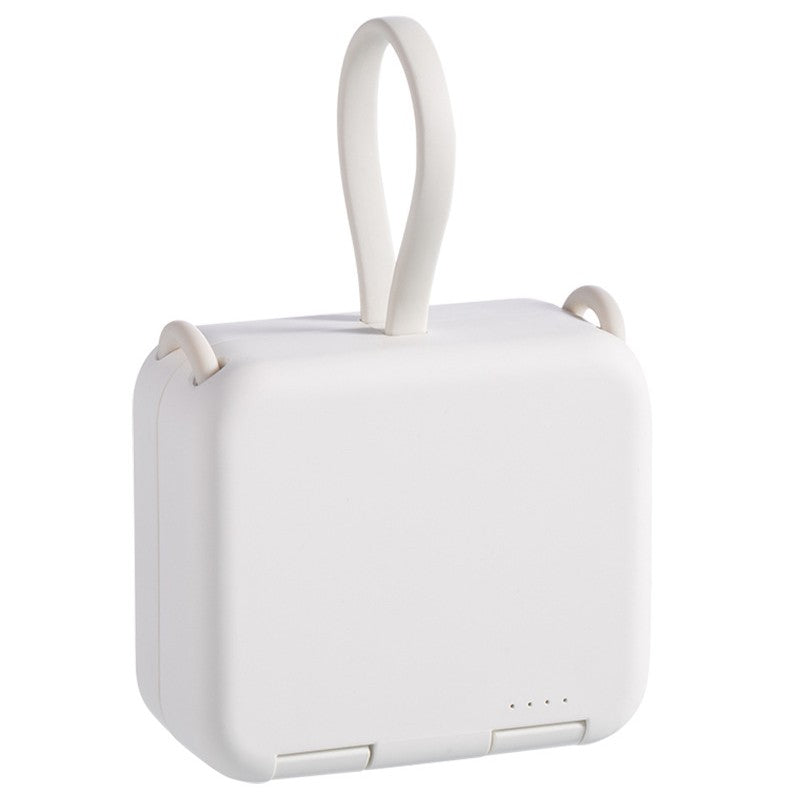 Norvo | 4000mAh Bærbar Back Clip Power Bank, med Telefonholder, Foldbart Design & Laderkabel, for Store Mobiltelefoner