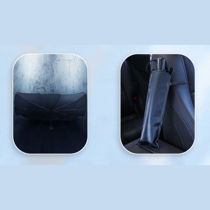 Norvo | Sammenleggbar bil frontrute solskjerm paraply, for solbeskyttelse og varmeisolasjon