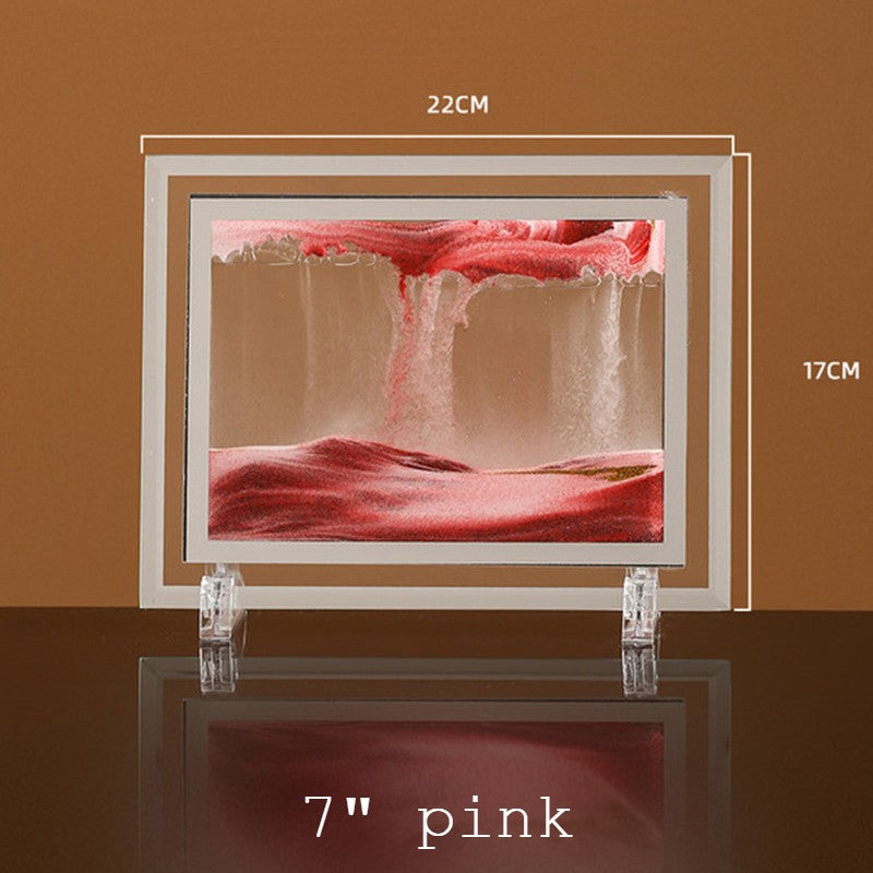 Norvo | Dynamisk Glassrammet Bevegelig Sand Natur Landskap, for Desktop, Hjem, Kontor, Dekor