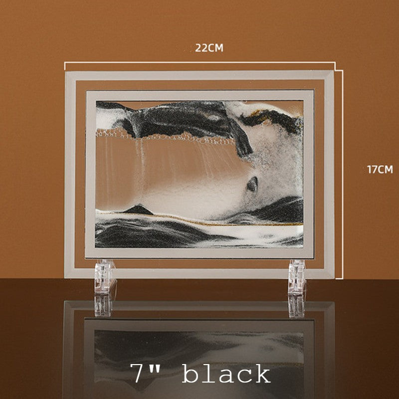 Norvo | Dynamisk Glassrammet Bevegelig Sand Natur Landskap, for Desktop, Hjem, Kontor, Dekor