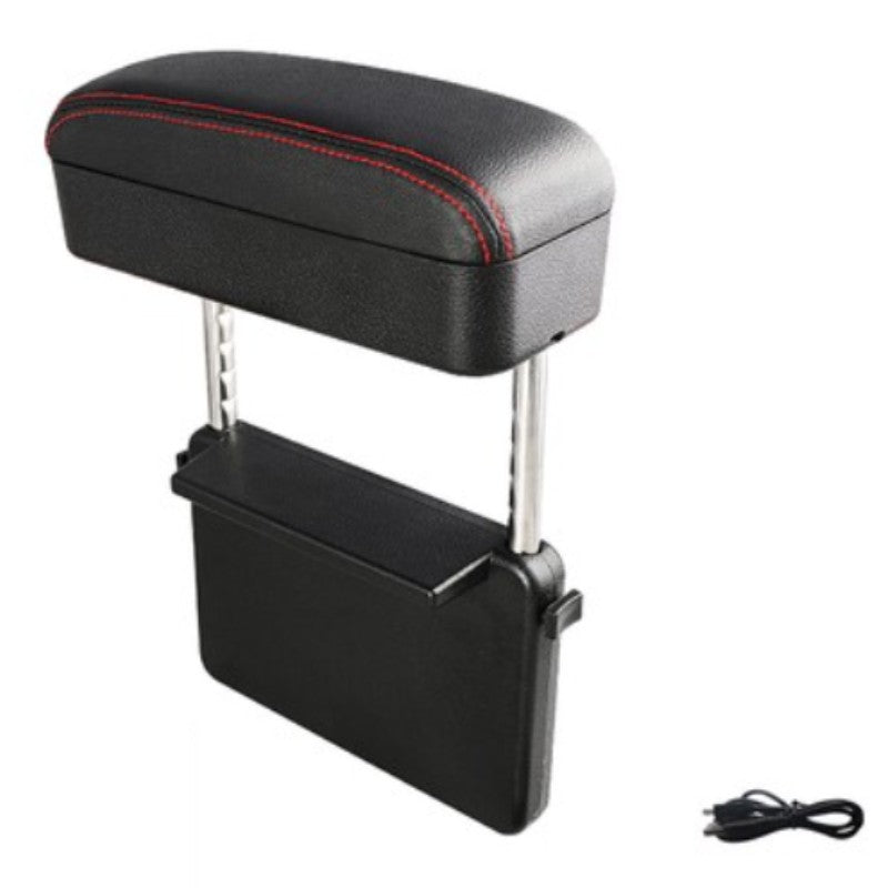 Norvo | 3-i-1 Universell Justerbar Bil Armlene Oppbevaringsboks, med Armstøtte, Trådløs Lading & Gjenstandsoppbevaring, for Langdistansekjøring (1PC)