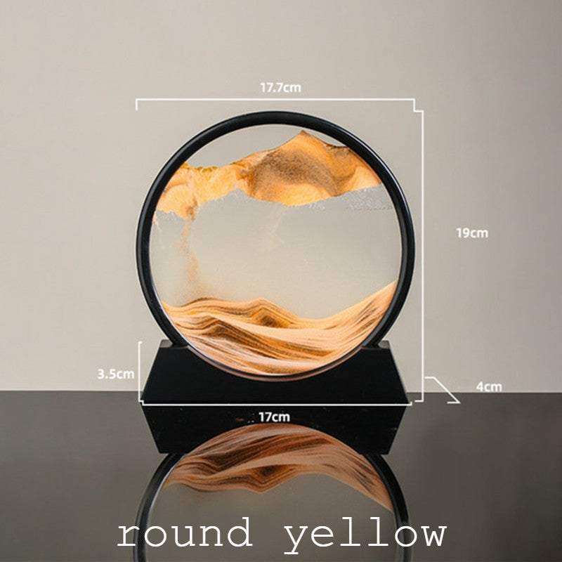 Norvo | Dynamisk Glassrammet Bevegelig Sand Natur Landskap, for Desktop, Hjem, Kontor, Dekor