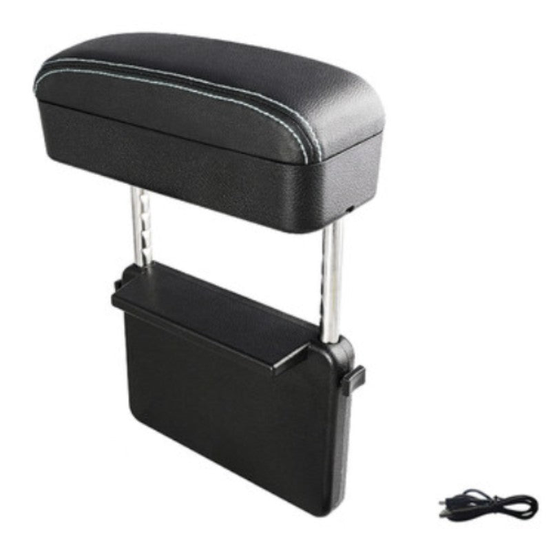 Norvo | 3-i-1 Universell Justerbar Bil Armlene Oppbevaringsboks, med Armstøtte, Trådløs Lading & Gjenstandsoppbevaring, for Langdistansekjøring (1PC)