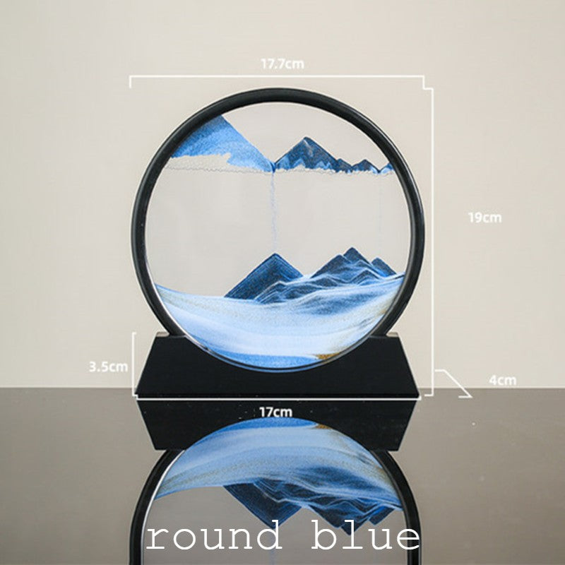 Norvo | Dynamisk Glassrammet Bevegelig Sand Natur Landskap, for Desktop, Hjem, Kontor, Dekor