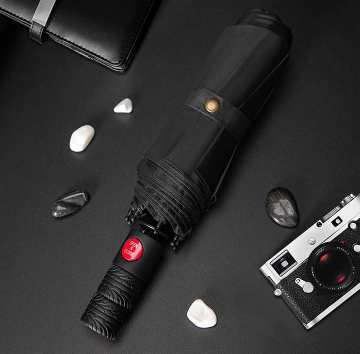 Norvo | Automatisk Sol- og Regnparaply, med Anti-UV Belegg, Stor Kuppel & Anti-glip Håndtak, for Reise, Pendling & Mer