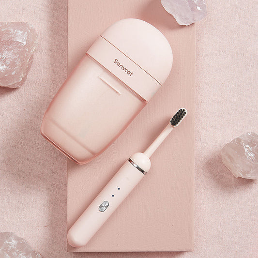 Norvo | Bærbar elektrisk tannbørste med UV-desinfeksjon reiseetui & 4 moduser, for hjemme og reise