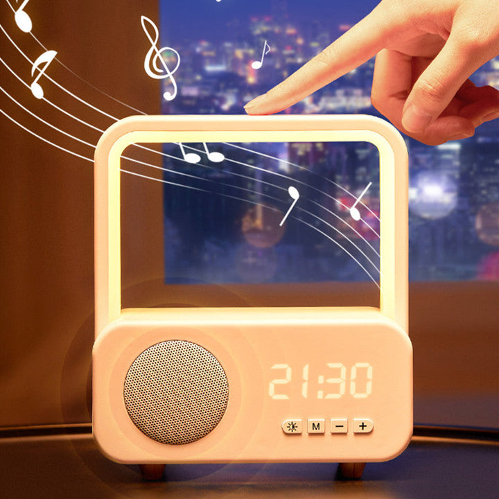 Norvo | 3-i-1 Oppladbar Bluetooth-høyttaler med Klokke & Dimmbar Fargefullt Lys
