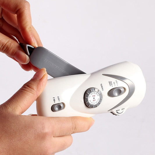 Norvo | Bærbar Håndsveiv Selvforsynt Lommelykt & Radio, med Blitzalarm, LED-belysning & Powerbank-funksjon, for Camping, Eventyr og Mer