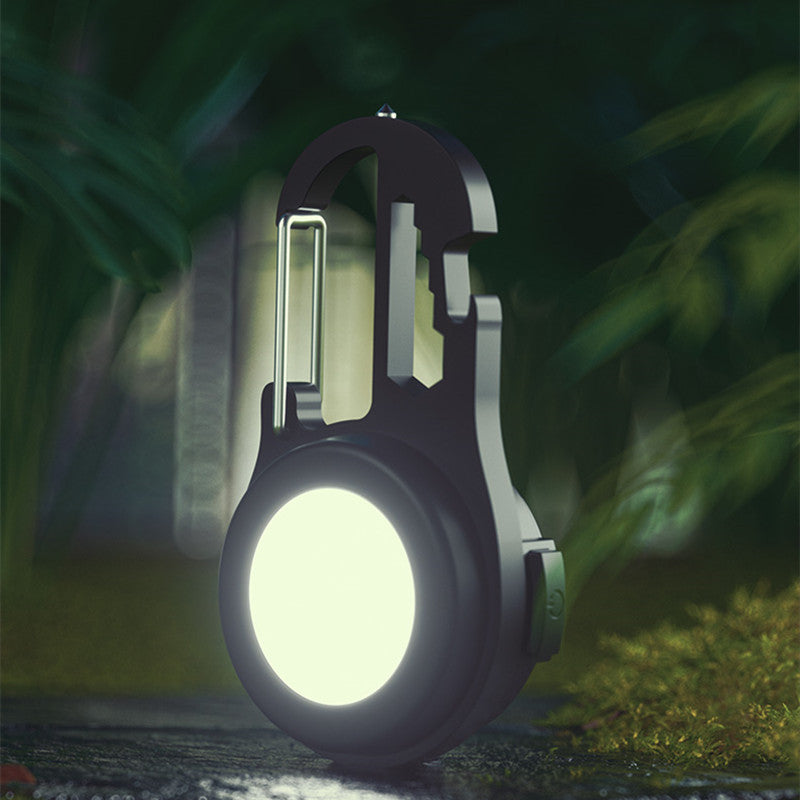 Norvo | Bærbar oppladbar multifunksjonslys på nøkkelring, med skrutrekker, vindusknuser, flaskekorkåpner