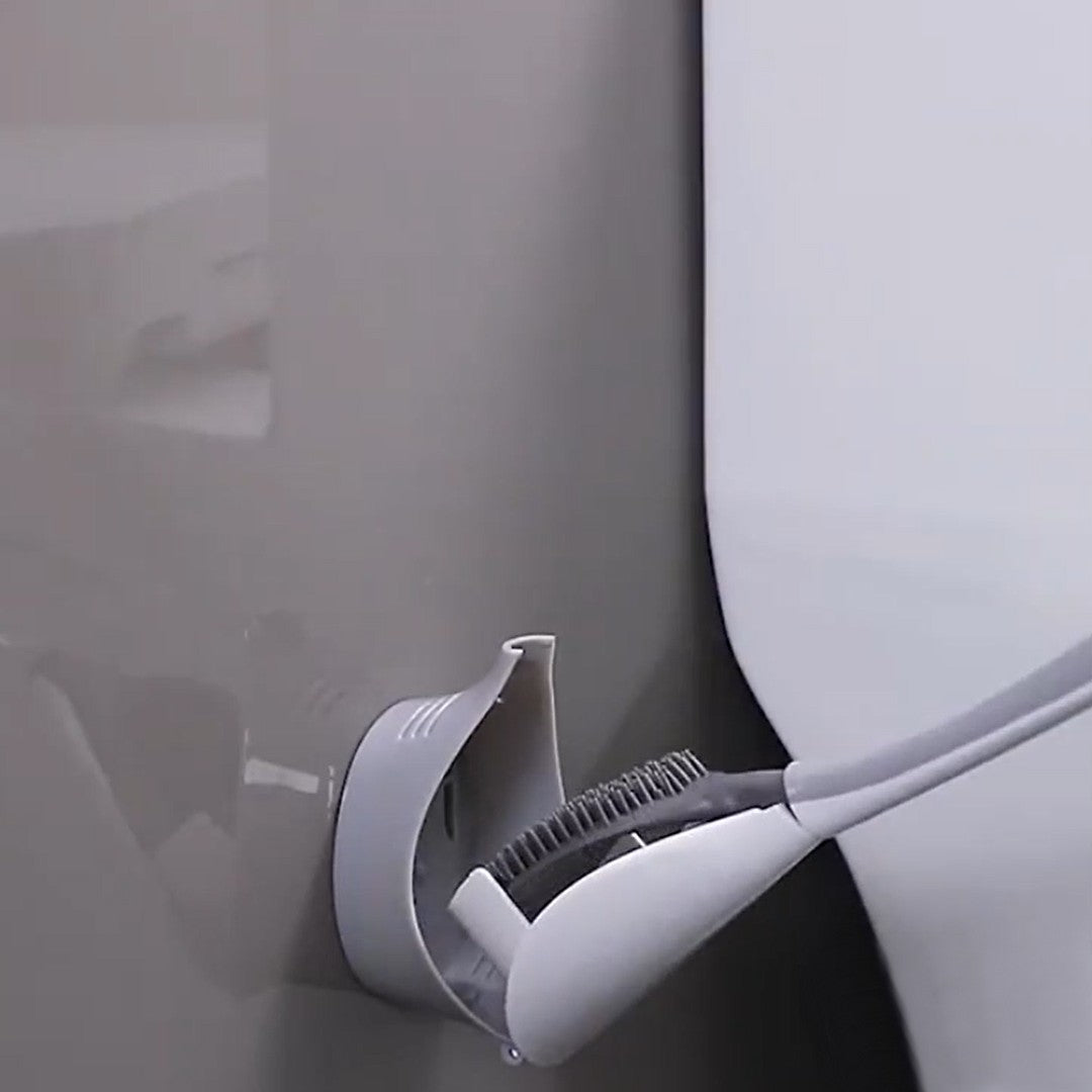 Norvo | Veggmontert Toalettbørstesett, med Holder, Myke Bust og Uten-bore Installasjon