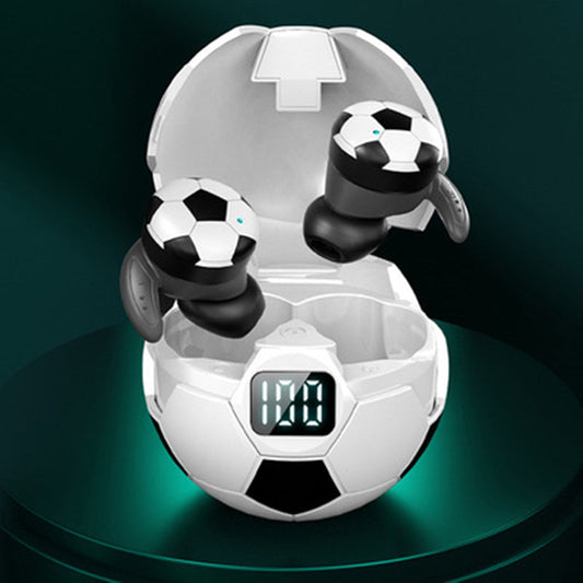 Norvo | TWS Bluetooth5.1 Trådløse Ørepropper, med Unik Fotball Design, LED Batteri Display & Lanyard