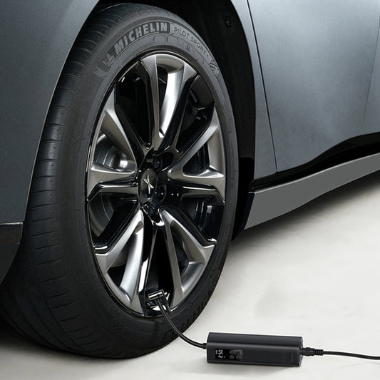 Norvo | Bærbar elektrisk bil luftkompressor inflator pumpe, med digital LCD trykkmåler og lommelykt, for bil, sykkel, motorsykkel, baller