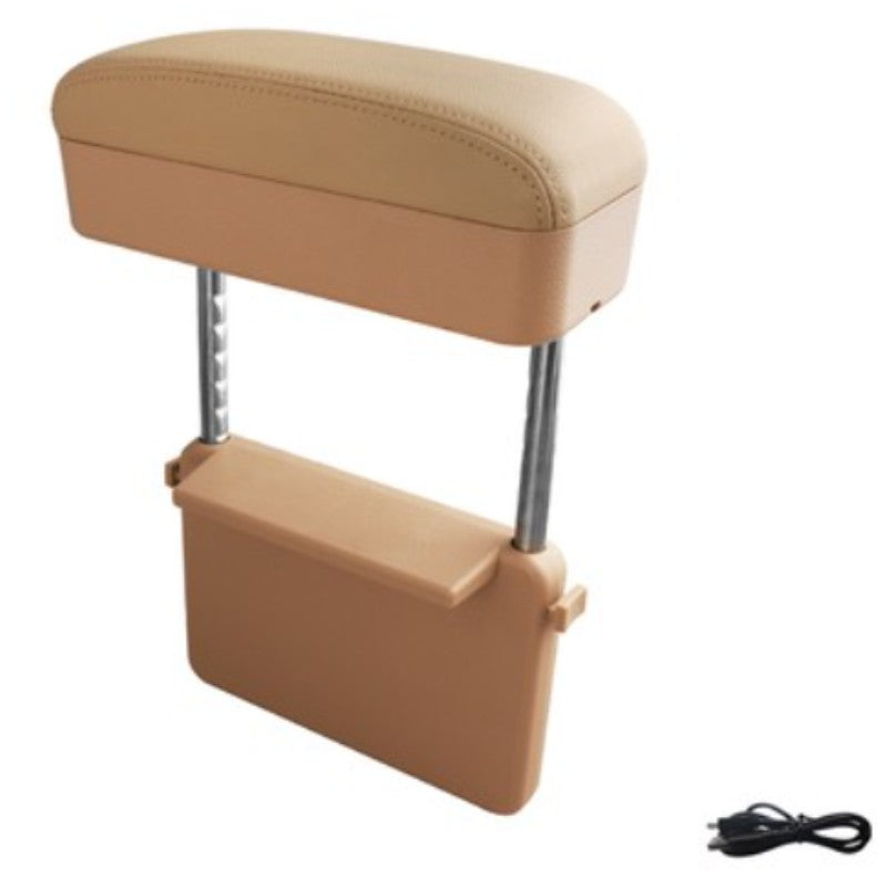 Norvo | 3-i-1 Universell Justerbar Bil Armlene Oppbevaringsboks, med Armstøtte, Trådløs Lading & Gjenstandsoppbevaring, for Langdistansekjøring (1PC)