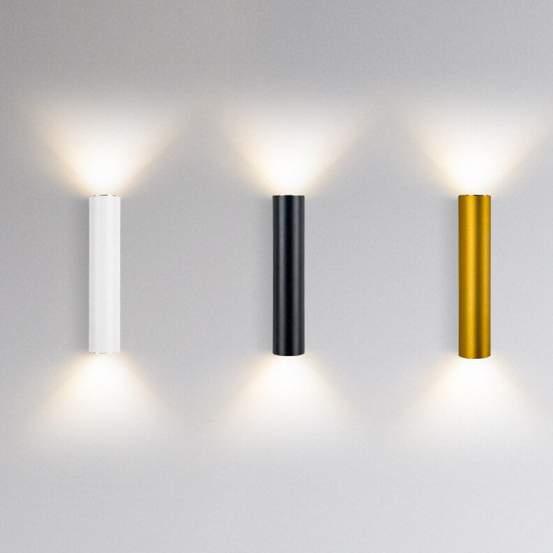 Garduru sylinderformet vegglampe i aluminium | 2 pærer | Moderne design | Innendørs og utendørs