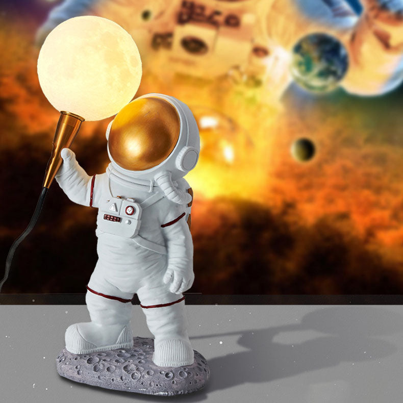 Norvo | CosmoBuddy Astronaut Vegglampe | Kreativ Design | Harpiks & ABS | LED Soveromslampe