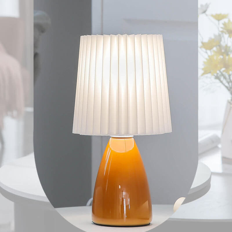 Norvo | Skandinavisk Retro Bordlampe med Foldsøm og Glassbase