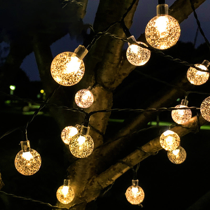 Norvo | Moderne Art Deco Vanntett Sol PVC Gummi Akryl Snø Bi Kule Krystall Kule Tåreformet LED Lyskjede Utendørs Lys For Hage