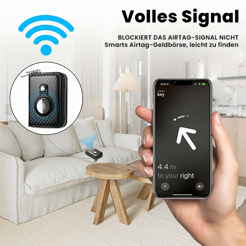 Norvo | Intelligent AirTag-Zip RFID Lær Lommebok