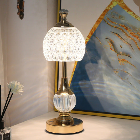 Norvo | Moderne Kreativ Ananas Metall Akryl USB LED Bordlampe for Soverom