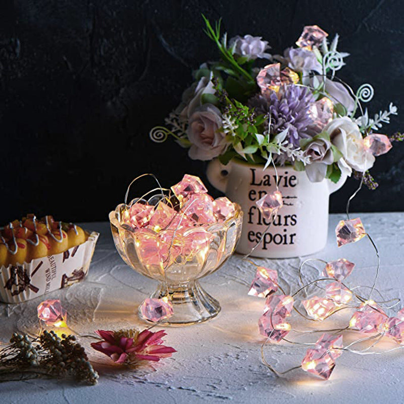 Norvo | Kreative Uregelmessige Edelsteiner Lyskjedelys Akryl LED Dekorative Lyskjedelys