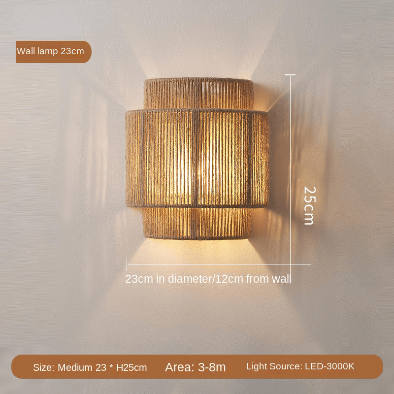 Norvo | HempLume - Vintage LED lampe - Bohemsk kurv - Naturlig preg