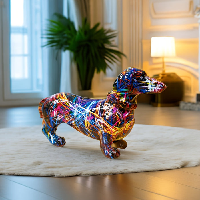 Norvo | Dachsund Glede – Fargerik Dachsund Ornament for en Lekfull Touch hjemme