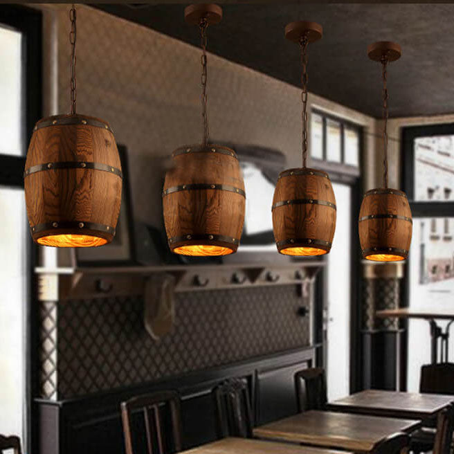 Norvo | BarrelGlow Vintage Pendellampe | Trevinfat Design | 1-pære | Rustikk Belysning