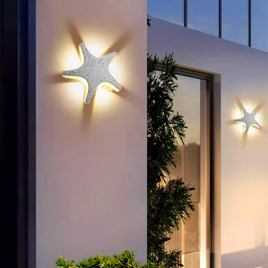 Norvo | Contemporary Simplicity Aluminium Sjøstjerne Design LED Vanntett Vegglampe for Utendørs Terrasse