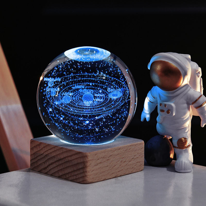 Norvo | 3D Galaxy Crystal Ball Nattlampe Dekorlampe