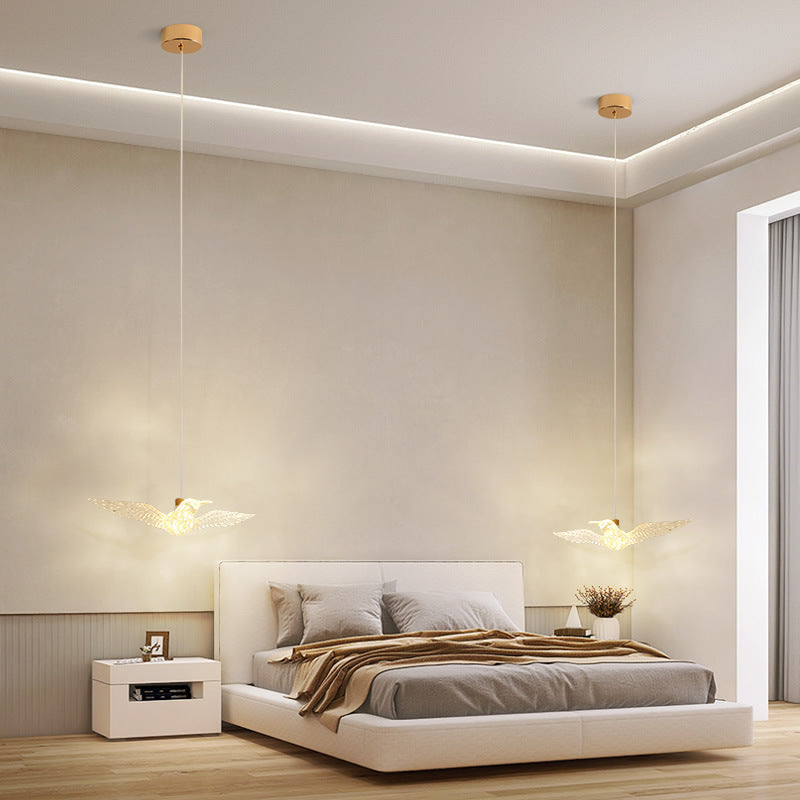 Norvo | Moderne Luksus Fuglejern Akryl LED Pendellampe for Soverom