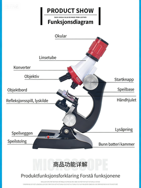 Norvo | Mikroskop Sett Barn Plastisk Utdanningsleketøy