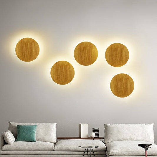 Norvo | Moderne Minimalistisk Rund Uregelmessig Oval Tre LED Vegglampe for Stue