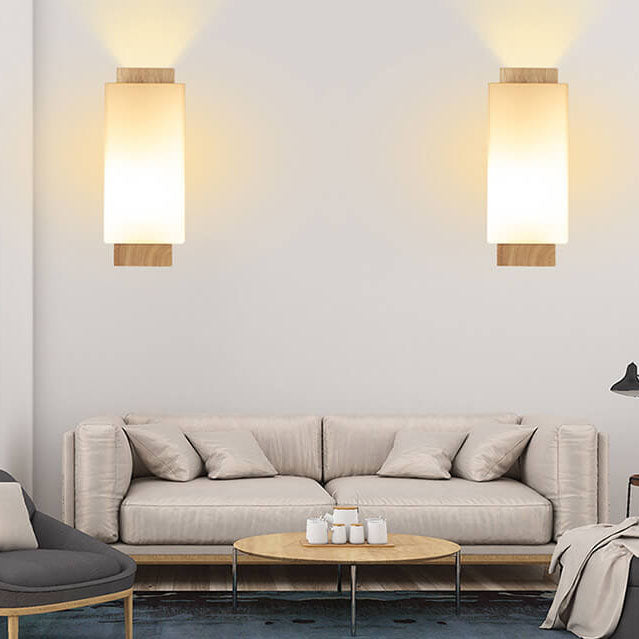 Norvo | Moderne minimalistisk massiv trefirkantet glass søyle 1-lys vegglampe