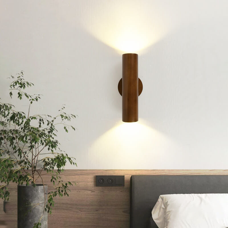 Norvo | Moderne enkel varm massiv tre strippet dobbel hode LED vegglampe