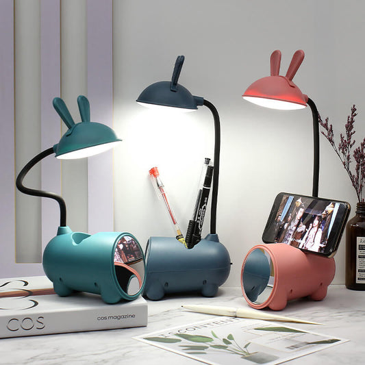 Norvo | Tegneserie Kreativ Kanin LED Berørings USB Pennholdere Skrivbord Lampe