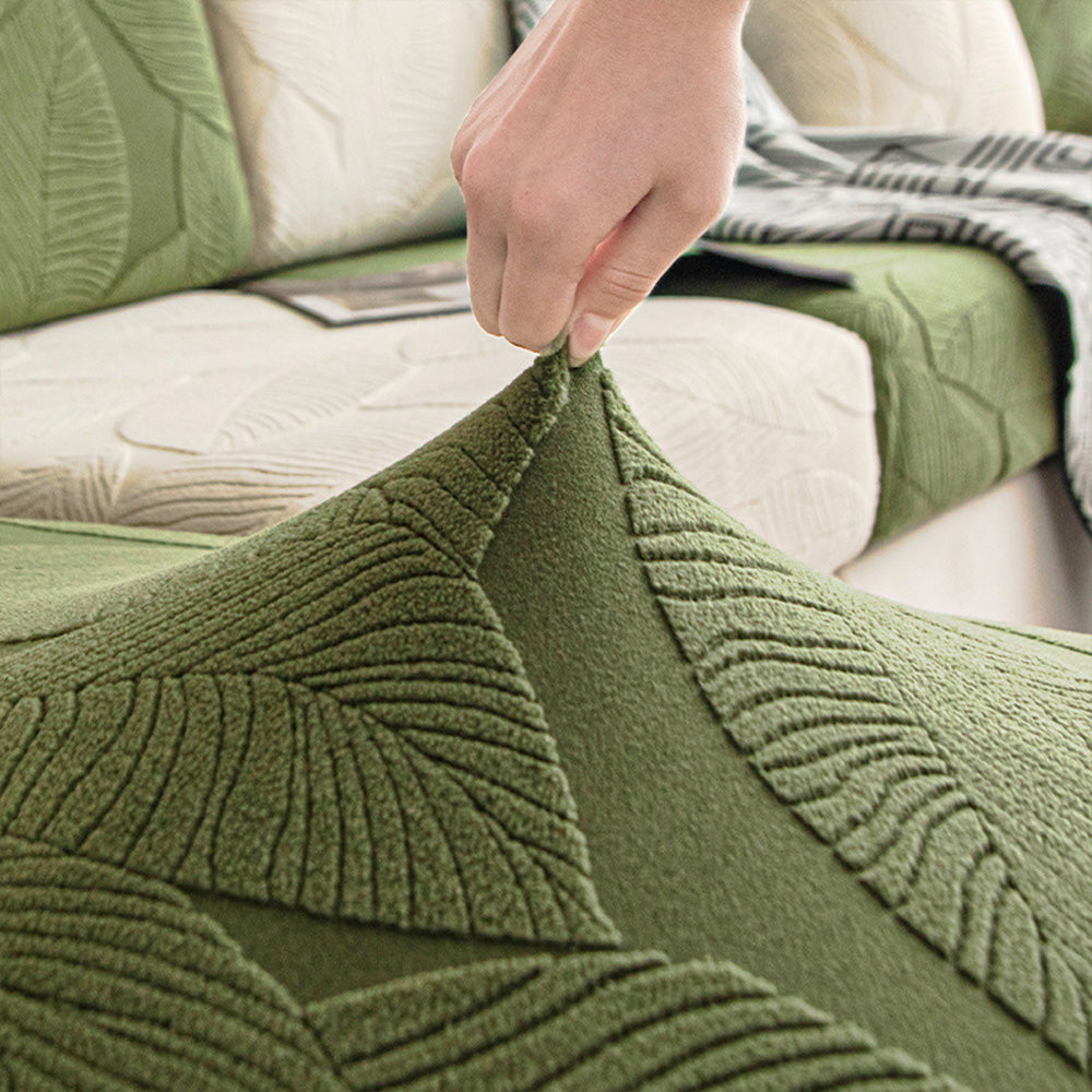 Norvo | Moderne Blader Jacquard Vanntett Anti-Ripe Stretch Full Dekke Sofa Dekke