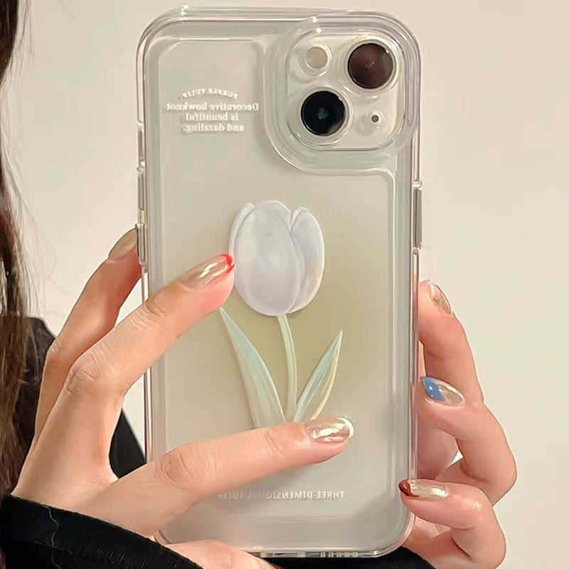 Norvo | Fashion Tulip Rose Blomst Floral Myk Støtsikker Kompatibel med Sak for iPhone