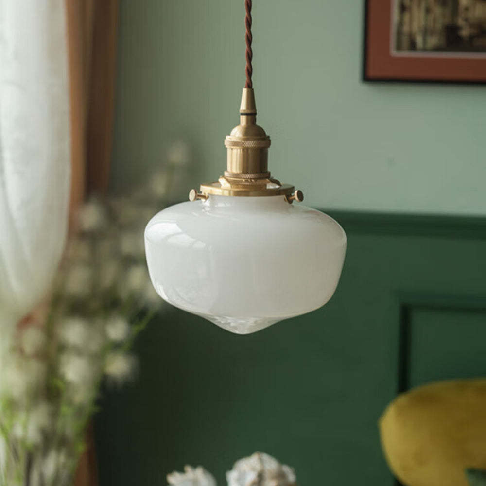 Norvo | Vintage Messing Lantern Glass Pendel Lys