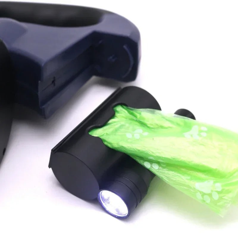 Bordeaux Duo – Dobbel hundesnor med LED og lommekoppholder Norvo